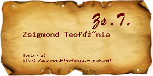 Zsigmond Teofánia névjegykártya